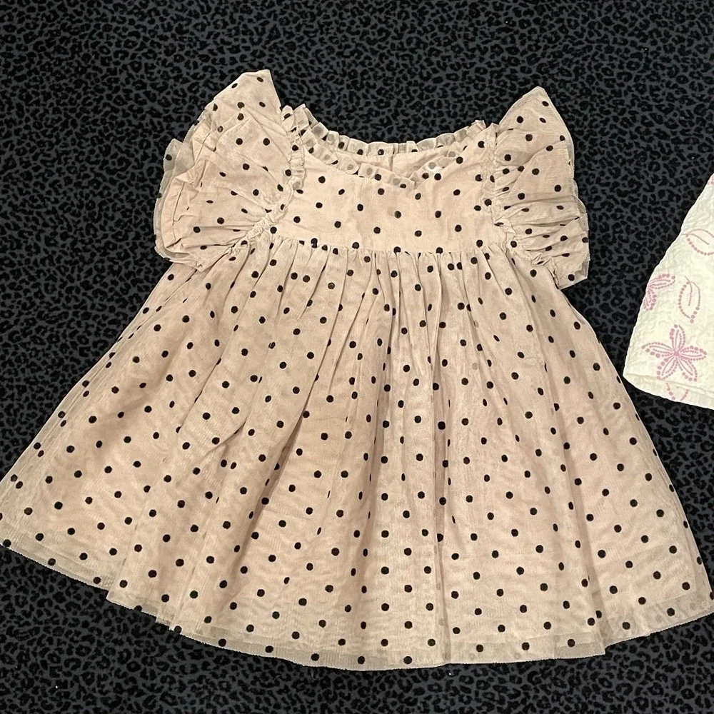 Girls Outfit Set Bundle Lot Of 3 Clothes 3-6M Polka Dots Floral Ruffle